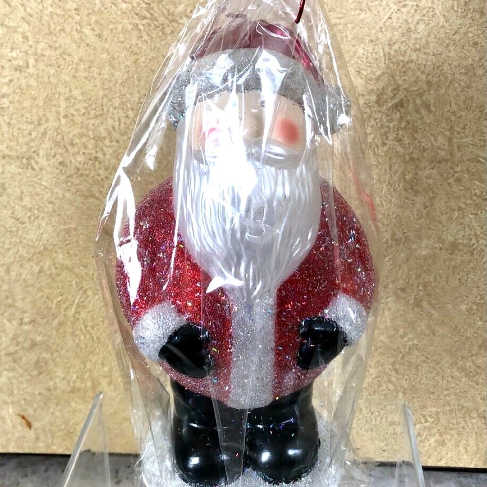 Pottery Barn Red and White Santa Candle Holder